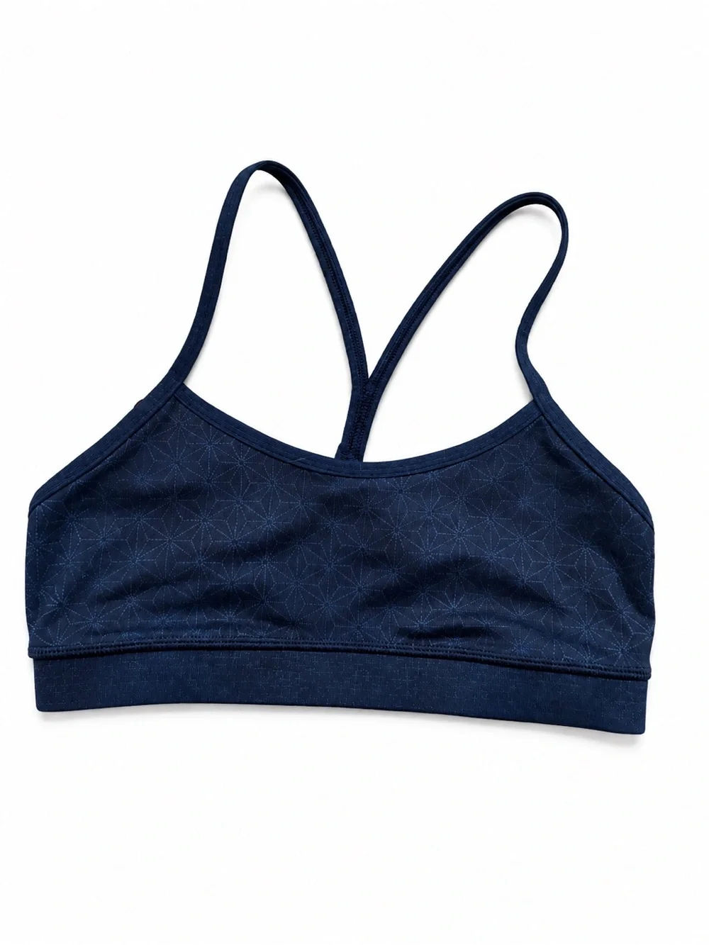 Lululemon Flow Y Bra IV Sashico Star Cross Inkwell Rugged Blue Size 6